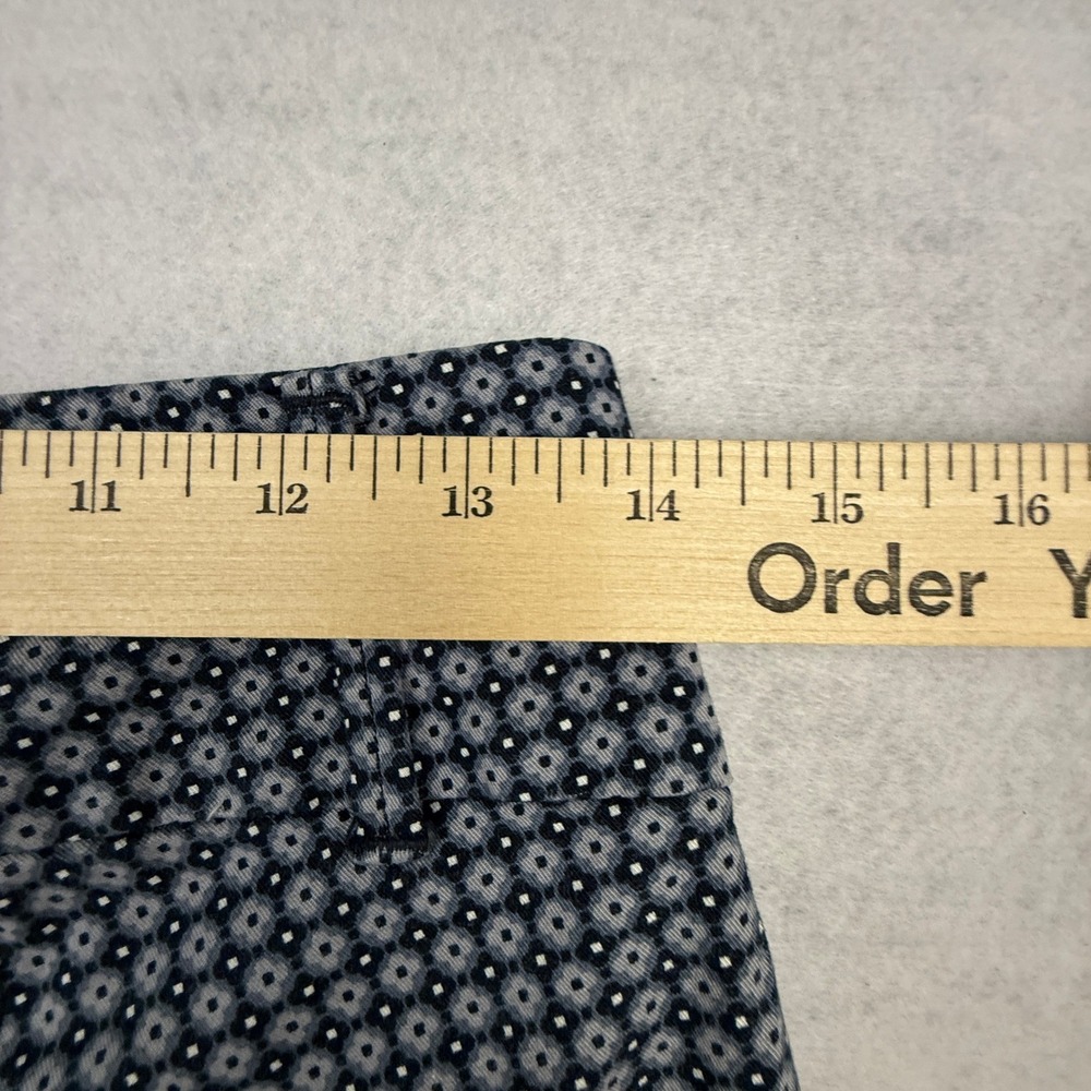 Ann Taylor Dress Pants Women 0 Navy Blue Pockets Geometric Career Ankle Cropped - Picture 10 of 13